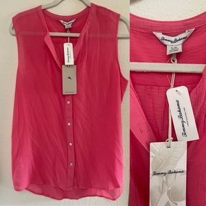 NWT Tommy Bahama henley tank top sleeveless blouse